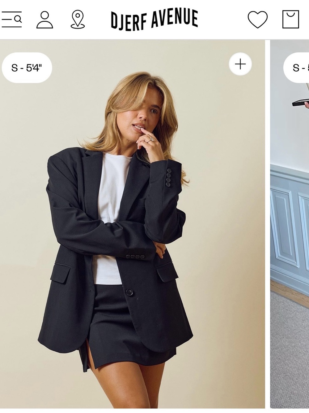 Djerf Avenue Black Oversized Suit Blazer
